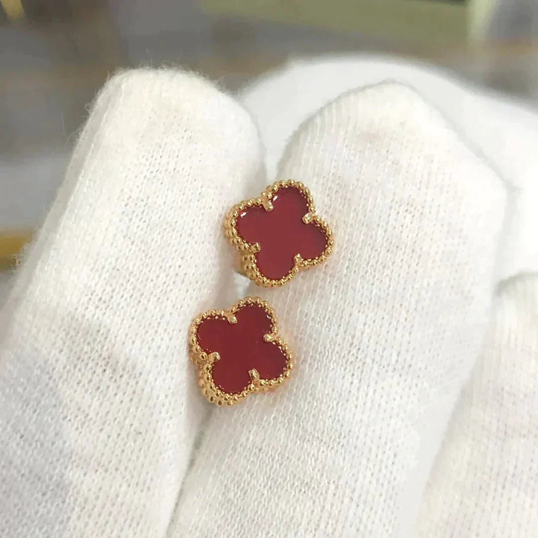 Miro CLOVER MINI 9.5MM カーネリアンイヤリング