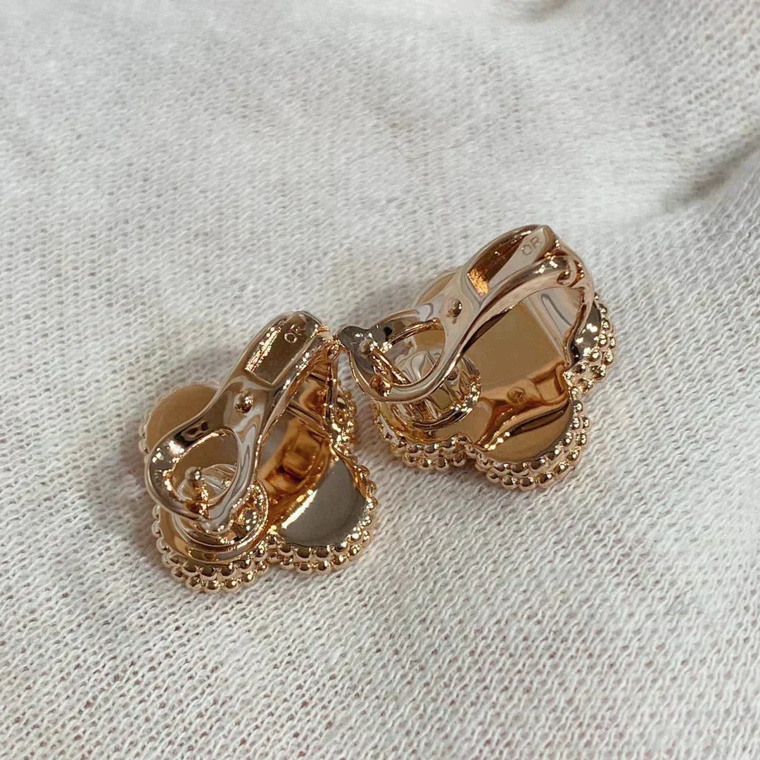 Miro CLOVER MEDIUM 1 MOTIFS CARNELIAN  DIAMOND earrings