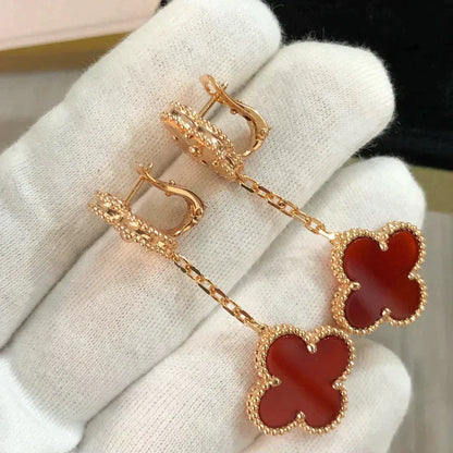 Miro CLOVER 2 MOTIF  LASER CARNELIAN EARRINGS