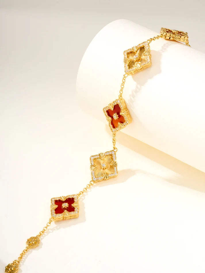 [Miro]B.C.L ENAMELED Five-Flower Bracelet£¨Various Colors) BIG SIZE