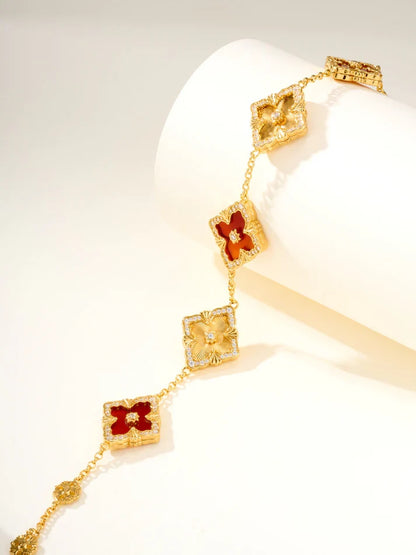 [Miro]B.C.L ENAMELED Five-Flower Bracelet£¨Various Colors) BIG SIZE