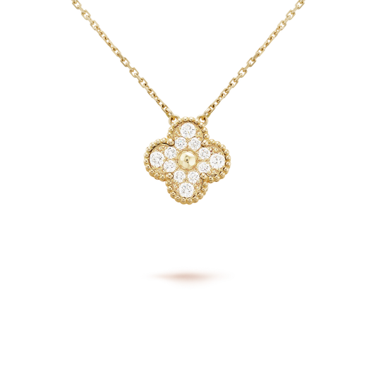 Miro CLOVER 15MM DIAMOND SINGLE FLOWER NECKLACE