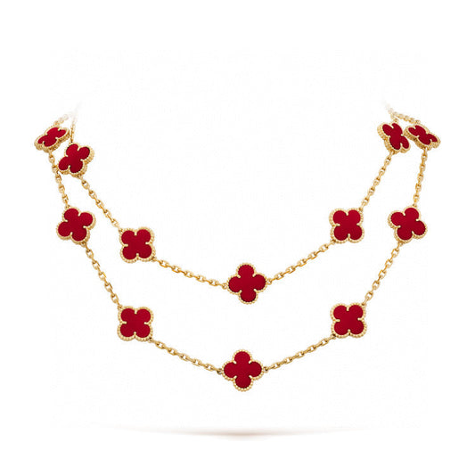 Miro CLOVER 20 MOTIFS CARNELIAN NECKLACE