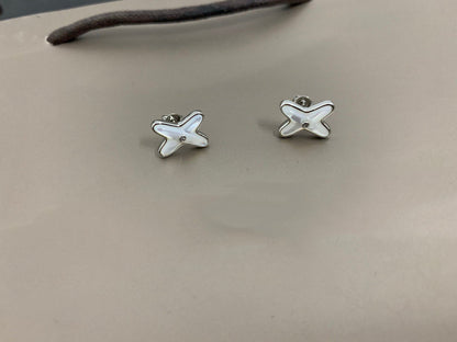 Miro JEUX DE WHITE MOP SILVER DIAMOND イヤリング