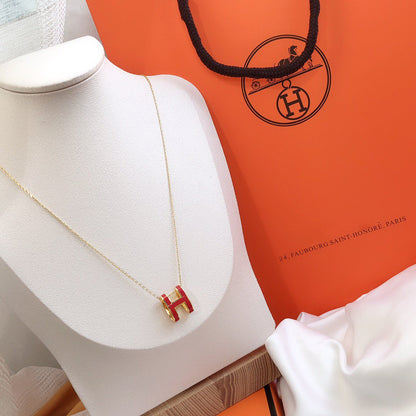 ミロ HM CLIC レッドエナメル ゴールドネックレス