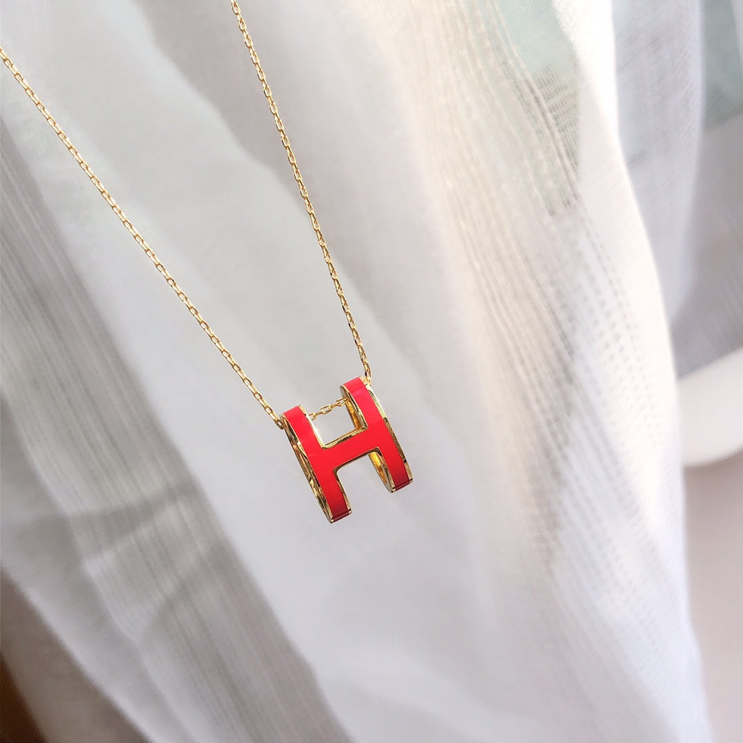 ミロ HM CLIC レッドエナメル ゴールドネックレス