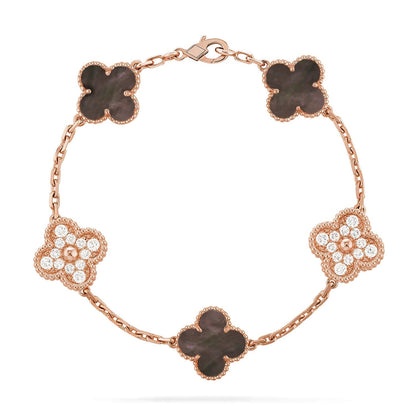 [Miro ]New CLOVER 5 MOTIF GRAY MOP BRACELET COLLECTION