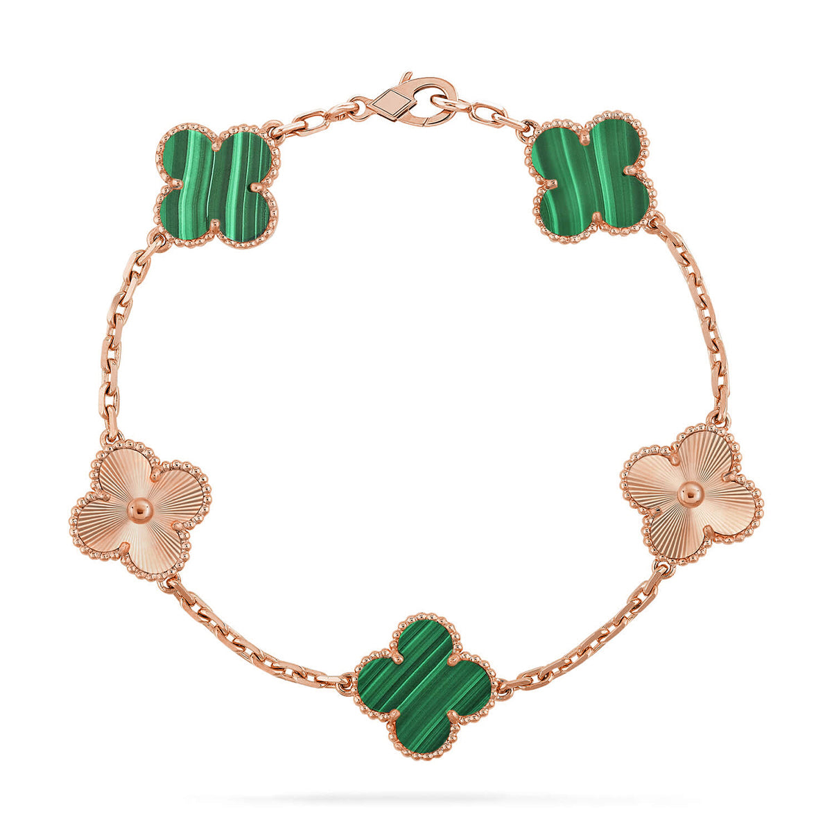 [Miro ]New  CLOVER 5 MOTIF MALACHITE BRACELET COLLECTION
