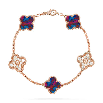 [Miro ]New CLOVER 5 MOTIF COLOR GEMSTONES BRACELET COLLECTION