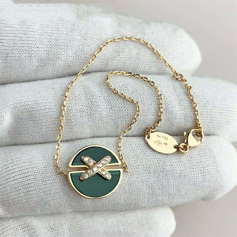 Miro JEUX DE BRACELET MALACHITE PINK GOLD DIAMONDS