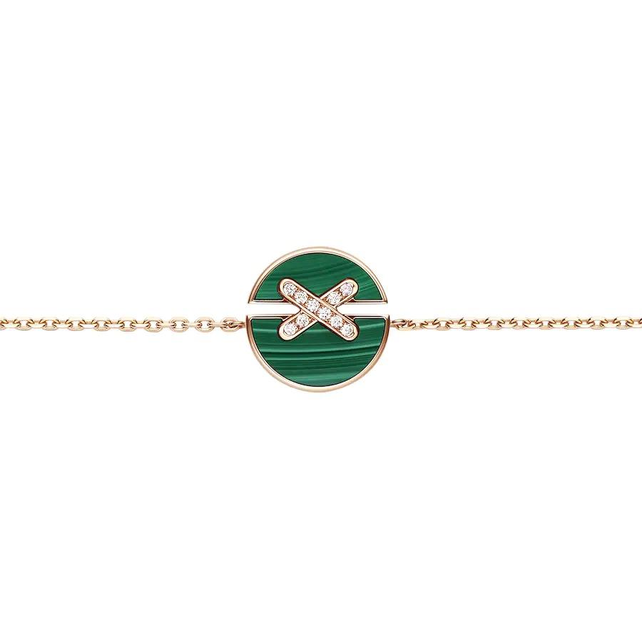 Miro JEUX DE BRACELET MALACHITE PINK GOLD DIAMONDS