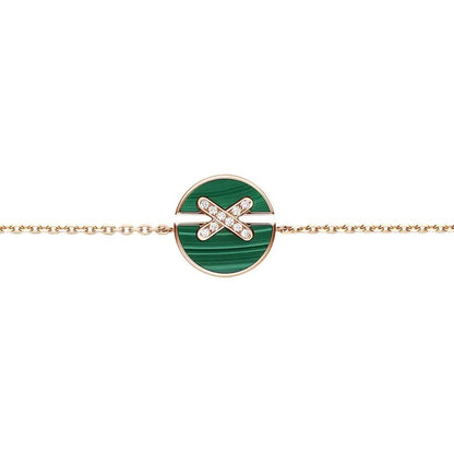 Miro JEUX DE BRACELET MALACHITE PINK GOLD DIAMONDS