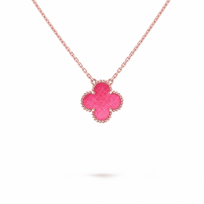 [Miro] NEW CLOVER 15MM PINK ENAMEL NECKLACE