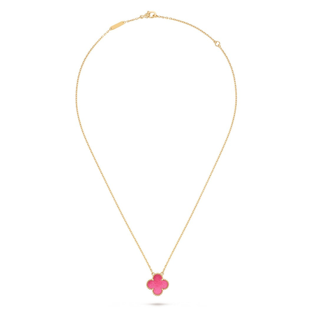 [Miro] NEW CLOVER 15MM PINK ENAMEL NECKLACE