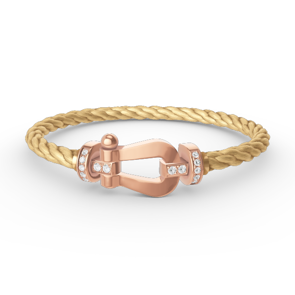 Miro FORCE LARGE HORSESHOE HALF DIAMOND BRACELET ROSE GOLD
