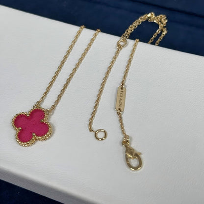 [Miro] NEW CLOVER 15MM PINK ENAMEL NECKLACE