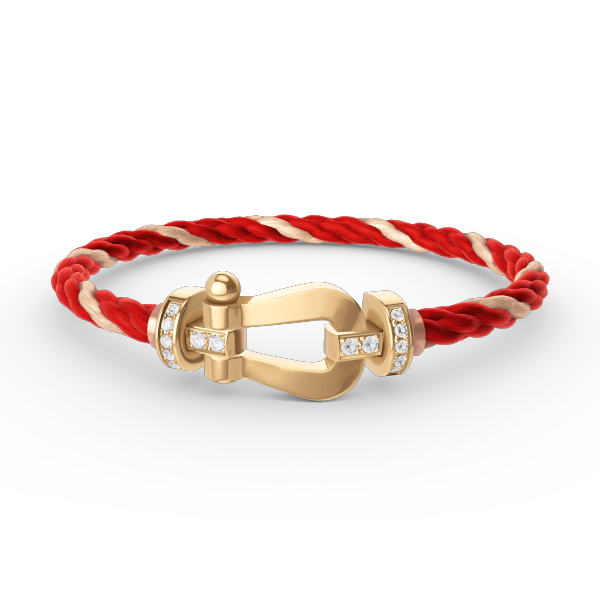 Miro FORCE LARGE HORSESHOE HALF DIAMOND BRACELET GOLD