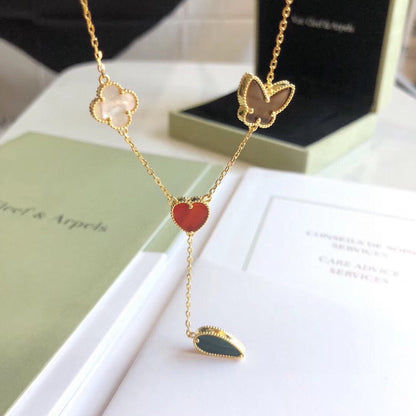 Miro LUCKY SPRING 4 MOTIFS ROSE GOLD NECKLACE